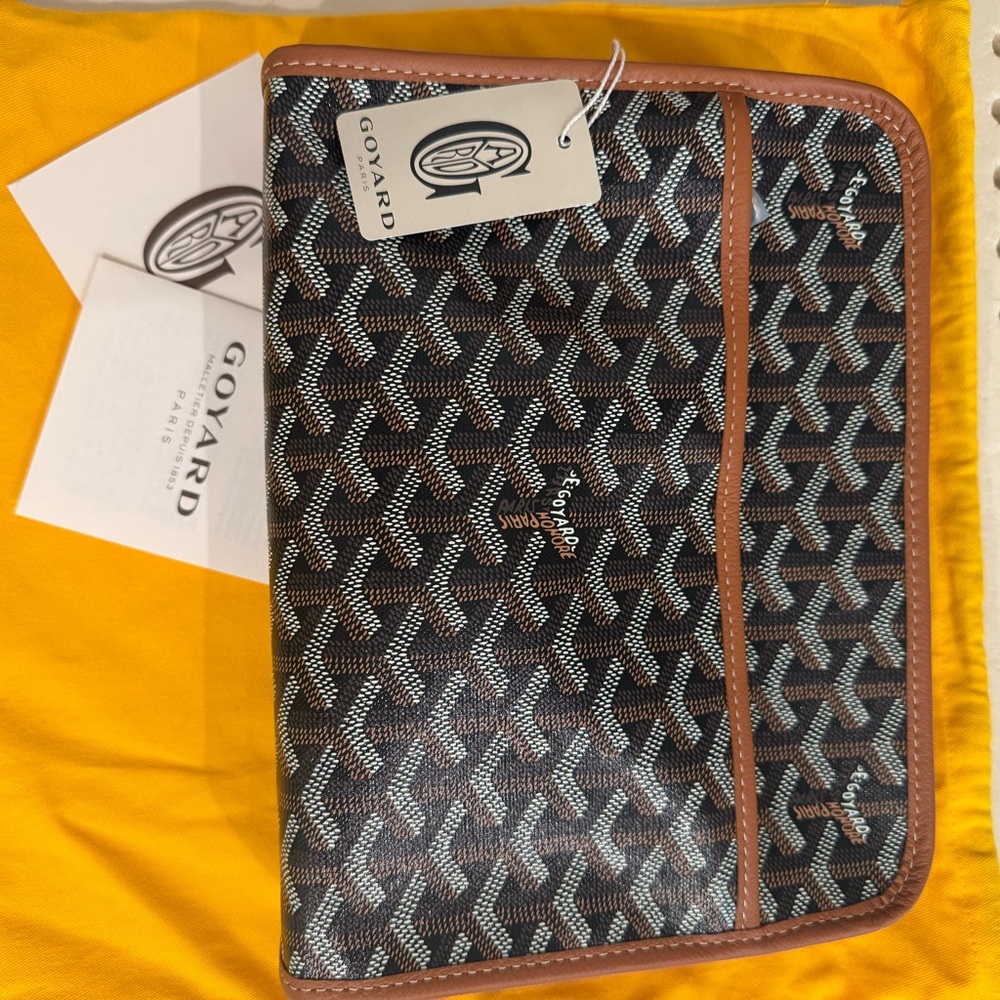 BRAND NEW WITH TAGS Goyard Black and Tan Jouvence GM Toiletry Pouch